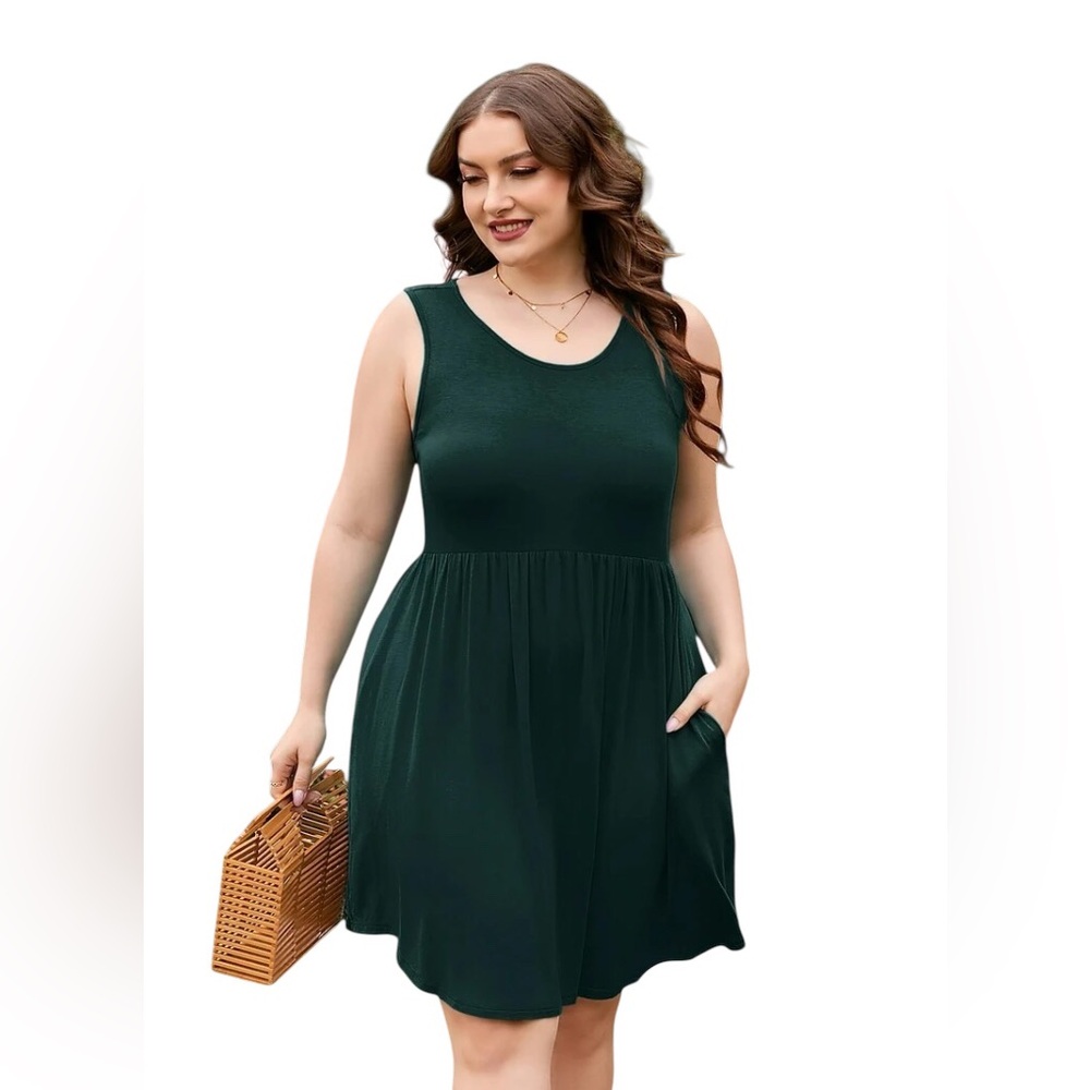 Chic green  sleevesless Dress